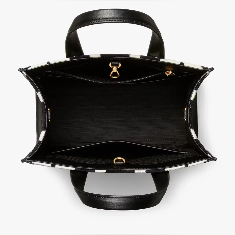 NWT💃Kate Spade Spade Flower Monogram Manhattan Chenille Small Tote Purse - Picture 3 of 12